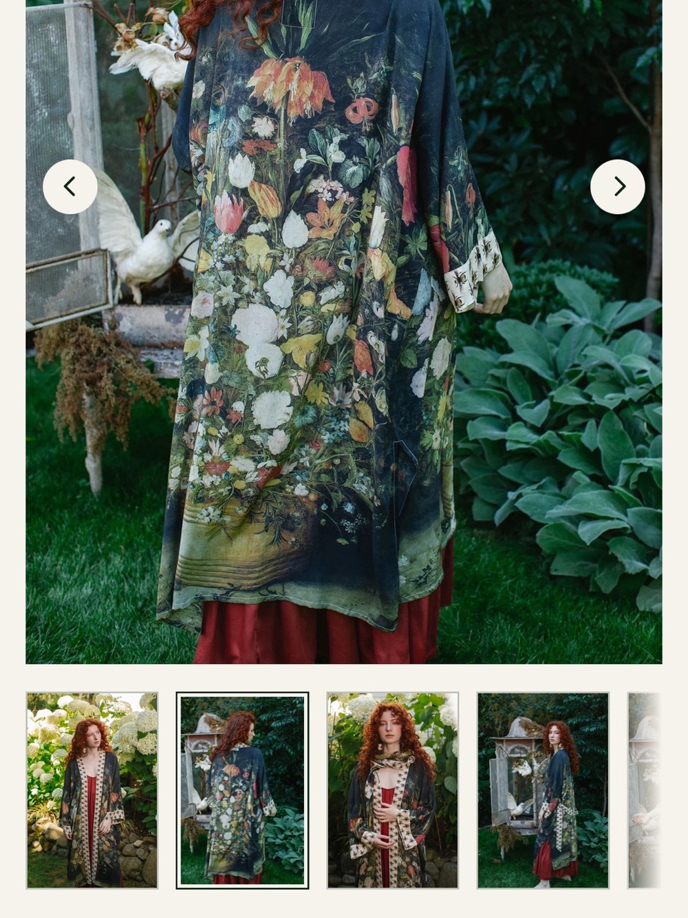 Botanical Garden Long Coat in Black and Green